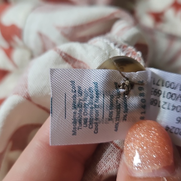 Marine Layer Coral and White Floral Tank Top, Size L - Picture 10 of 10